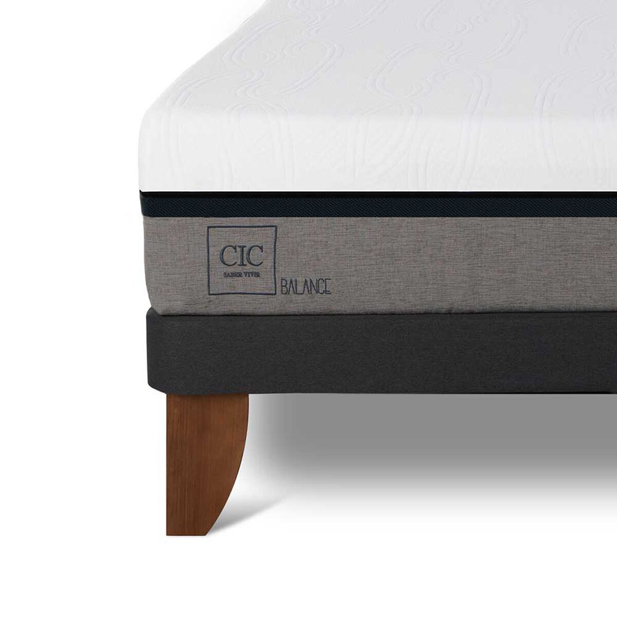 Cama Europea CIC Base Dividida 2 Plazas Balance + Respaldo Villarrica Negro