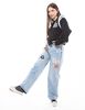 Jeans Con Parches Recto Mujer Icono