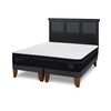 Cama Europea CIC Base Dividida 2 Plazas Súper Premium + Respaldo Torino Negro
