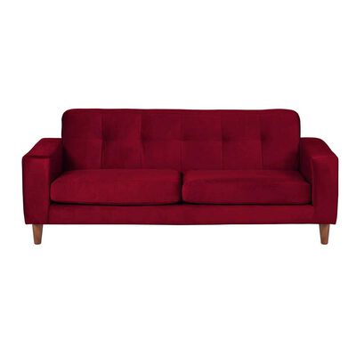 LATAM HOME Sofá Latam Home Salermo Tela Velvet 3 Cuerpos Burdeo