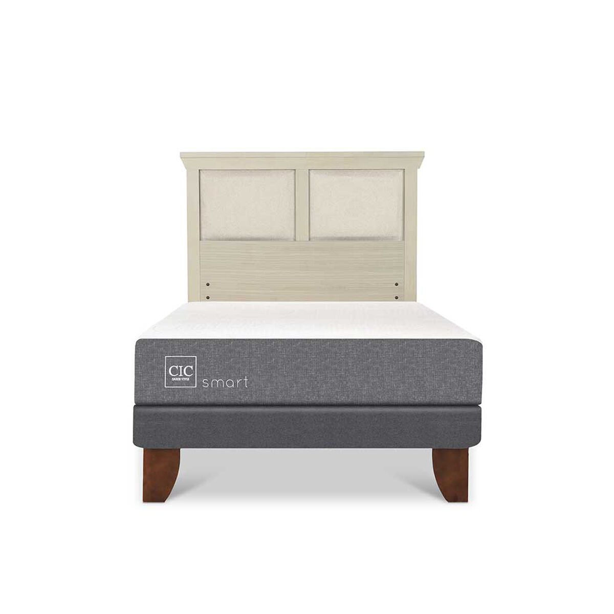 Cama Europea CIC 1,5 Plazas Smart + Respaldo Torino Alpino