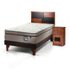 Cama Europea Flex 1,5 Plazas  M&aacute;ximo Cobre  + Respaldo + Velador Colonia