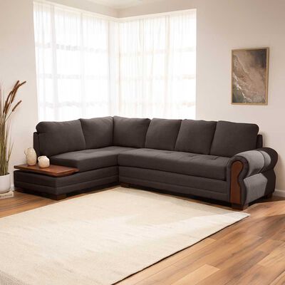 Sof&aacute; Seccional Living Factory Michigan 6 Cuerpos Caf&eacute;