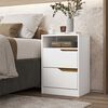 Velador VekkaHome Sole 2 Cajones Blanco