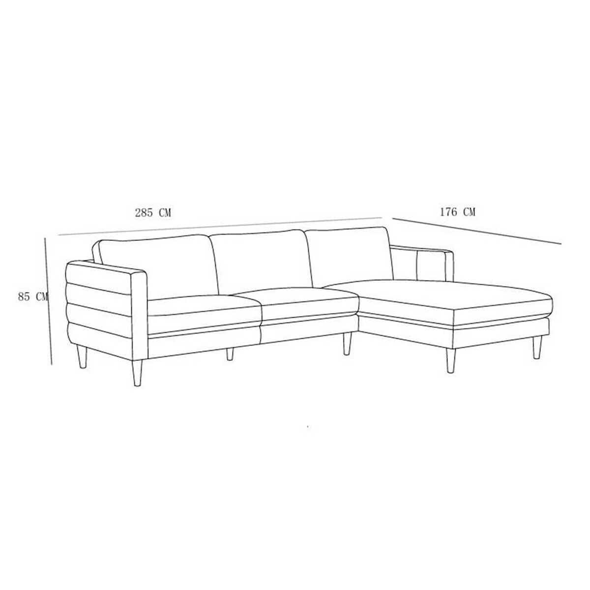 Seccional Derecho Casanova Atlanta 3 Cuerpos Grafito Gris