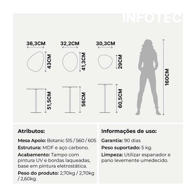 Imagen 2 del producto Set Mesas Decocasa Botanic Canela Negro