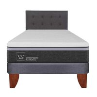 Cama Europea CIC 1,5 Plazas Ortopedic Advance + Respaldo Eufrates