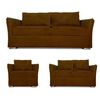 Juego de Living Elegant Detail Atlanta Sof&aacute; 3 Cuerpos + Sof&aacute; 2 Cuerpos + Sill&oacute;n 1 Cuerpo Caf&eacute;
