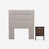 Respaldo + Velador Rosen 1,5 Plazas Issey Beige