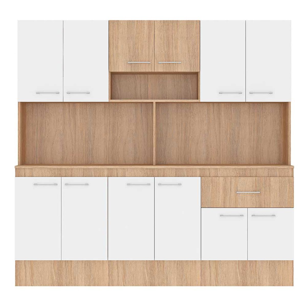 Mueble de Cocina Vekkahome Buck 1 Caj&oacute;n 12 Puertas Caf&eacute;