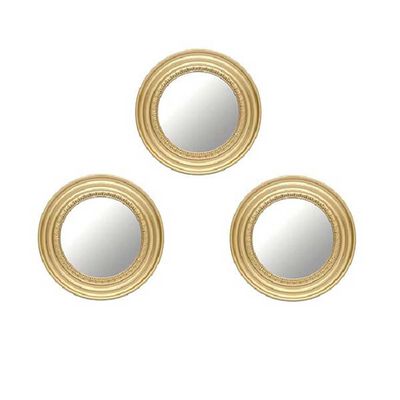 Imagen 2 del producto Set 3 Espejos Redondos Vgo EP12501 Dorado 25 cm