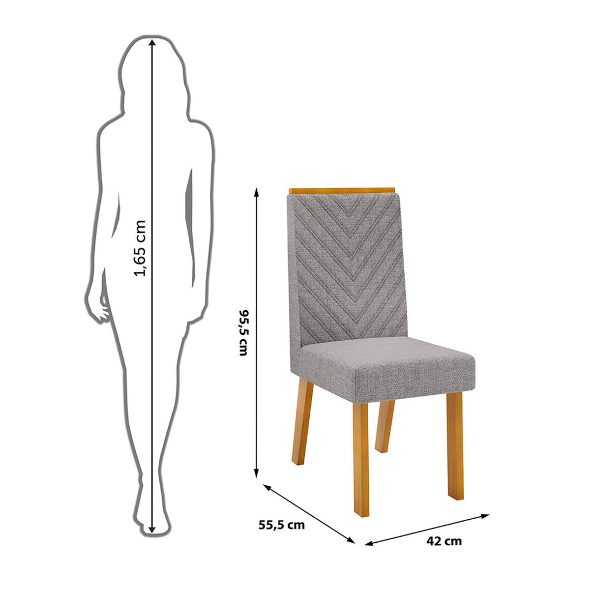 Juego de Comedor Di Poretti Design Liz 6 Sillas Gris
