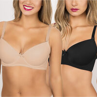 Pack 2 Sostenes Mujer Palmers Blanco, Beige