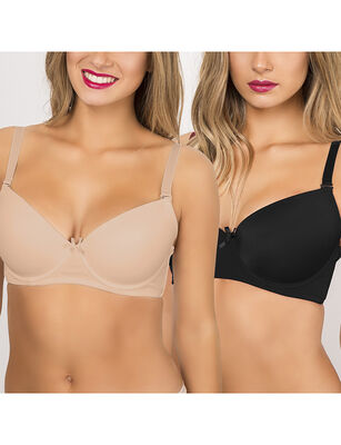 Imagen 1 del producto Pack 2 Sostenes Mujer Palmers Blanco, Beige