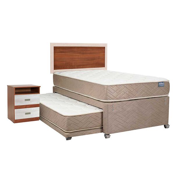 Cama Nido Celta 1,5 Plazas Bamboo + Respaldo + Velador Alicante