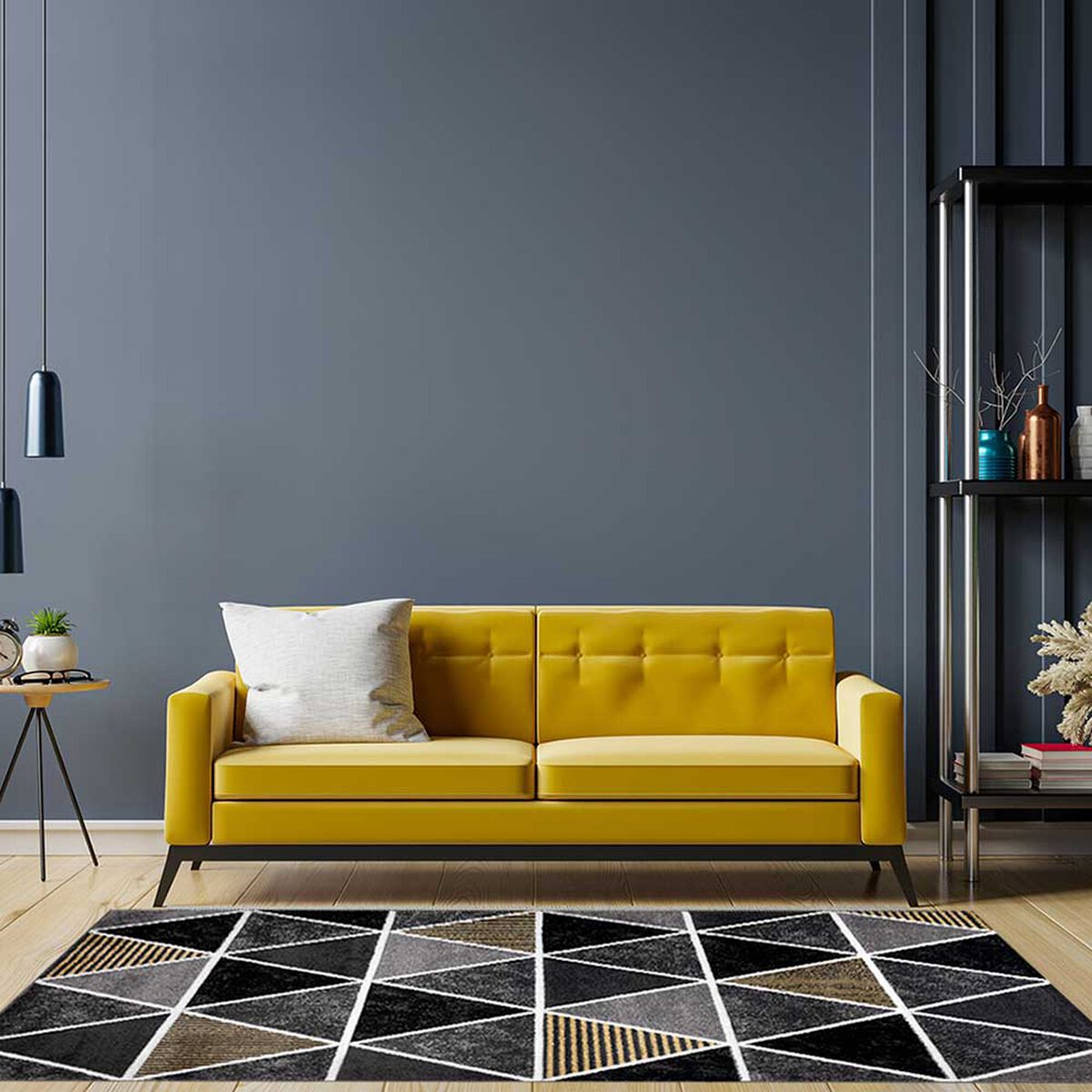 Alfombra Idetex Frize Avangard 200 x 150 Amarillo y Negro