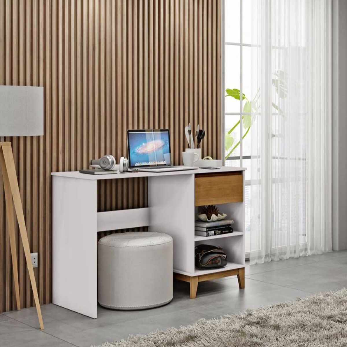 Escritorio Roca Tucuman Blanco-Canela