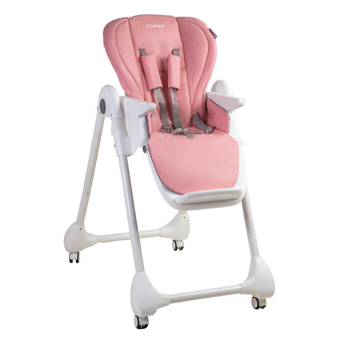 Silla de Comer Bebe EasyFeed Reclinable con Ruedas Rosado Bebesit