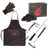 Set Parrillero Wayu 3Kg Carbón Vegetal + Sacacorcho Manual + Guante Chico + Espada Afiladora + Cepillo + Delantal