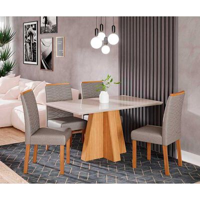 Imagen 2 del producto Juego de Comedor Decocasa Patricia 4 Sillas Off White