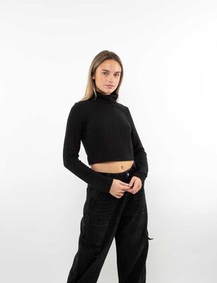 Imagen 1 del producto Sweate Crop Mujer Icono Negro