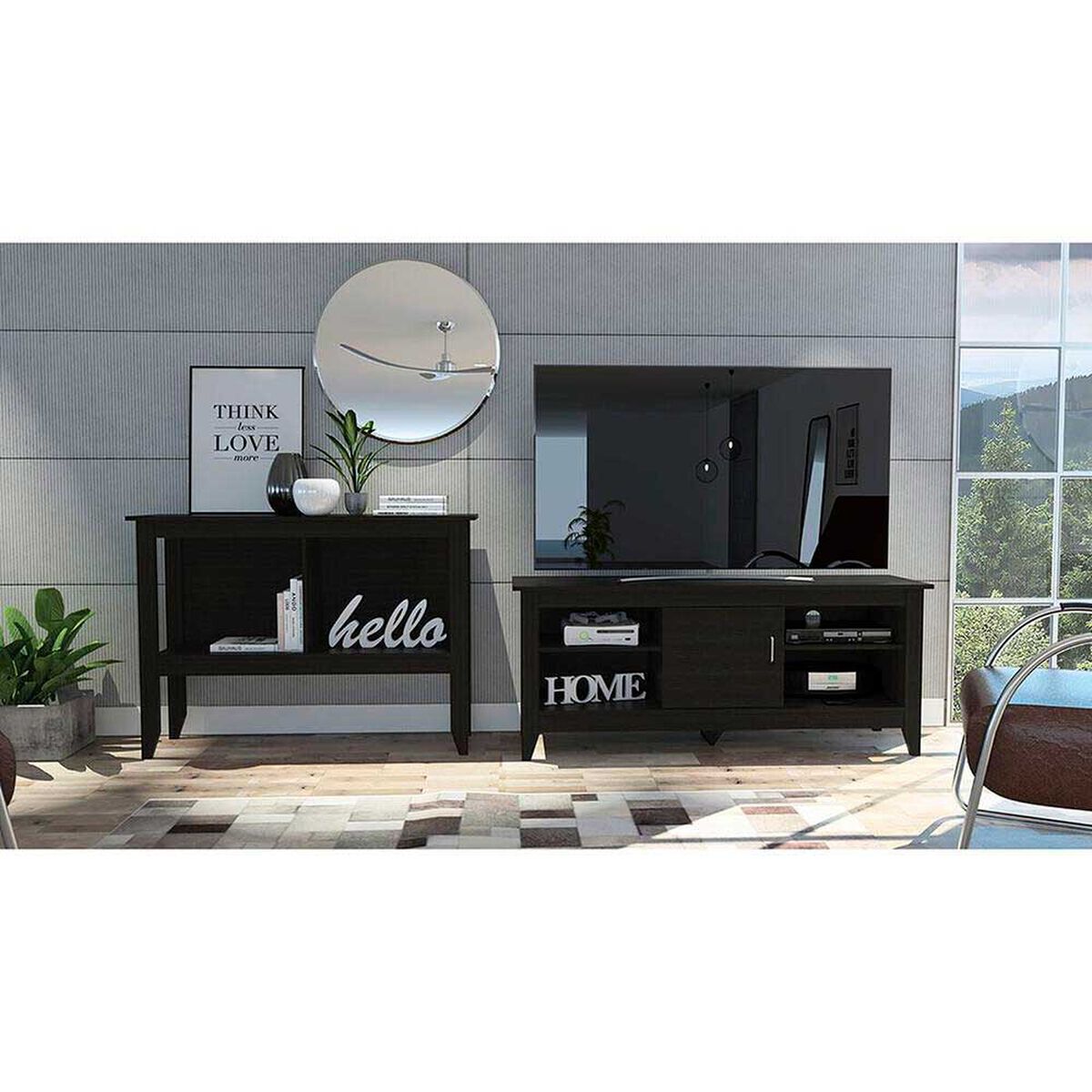 Rack TV Hasta 65" con Puerta + Arrimo Tuhome Essential