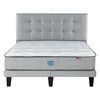 Cama Europea Simmons 2 Plazas Dreamer 190 Cm + Respaldo Tignes Plata