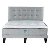 Cama Europea Simmons 2 Plazas Dreamer 190 Cm + Respaldo Tignes Plata