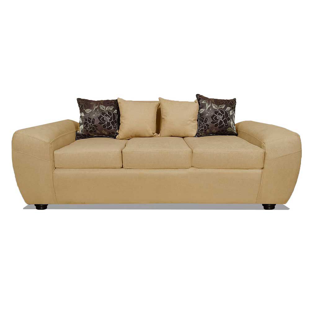 Sofá Elegant Detail Houston 3 Cuerpos Tela Beige