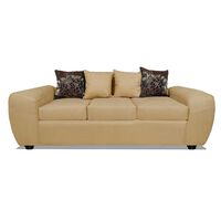 Sofá Elegant Detail Houston 3 Cuerpos Tela Beige