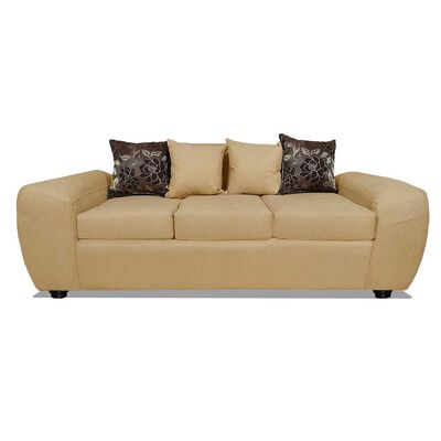 Sofá Elegant Detail Houston 3 Cuerpos Tela Beige