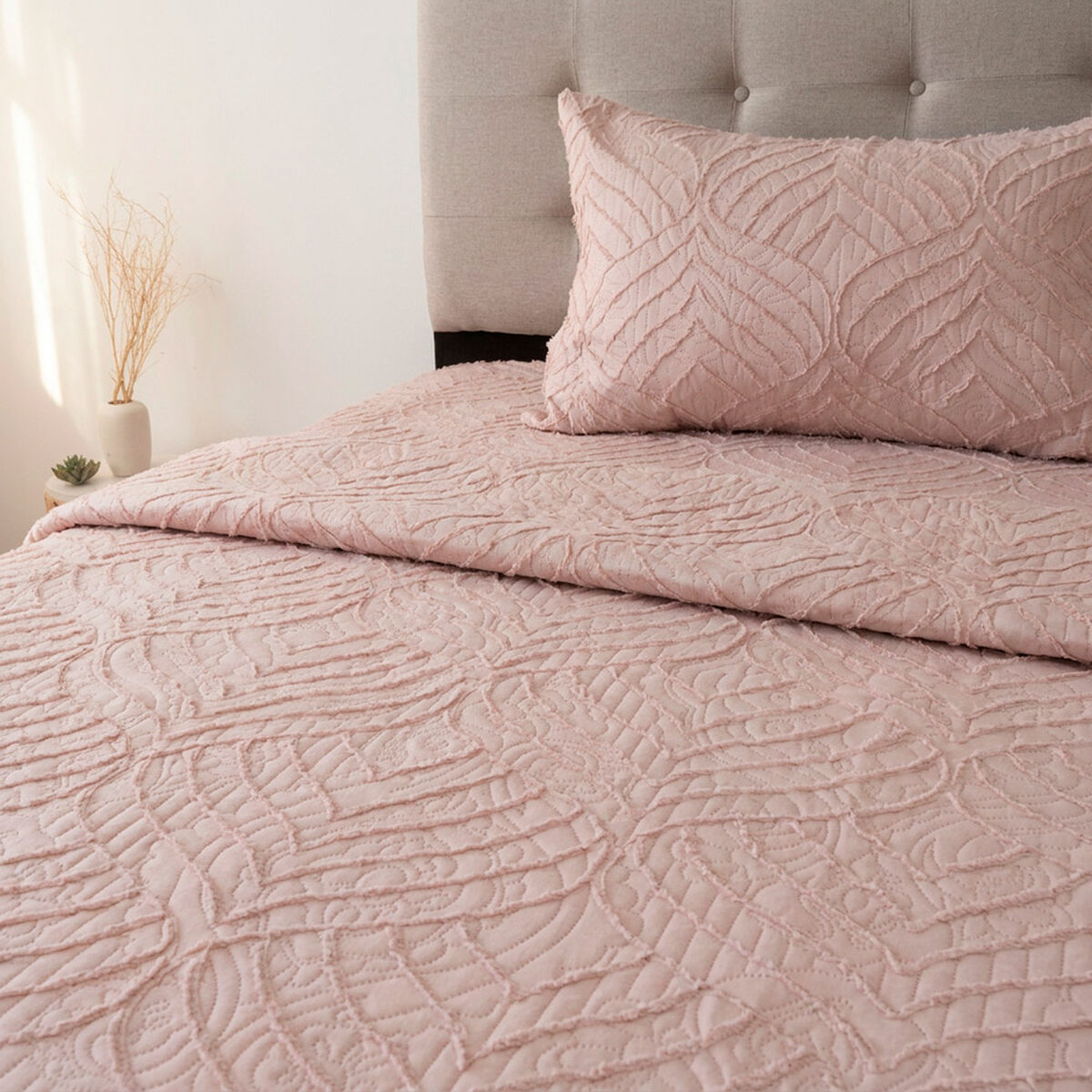 Quilt Doral 1,5 Plazas Touch Rosado