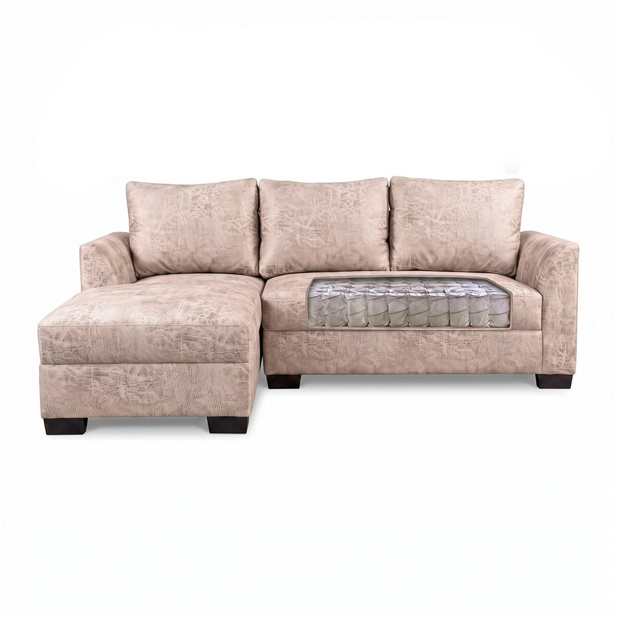 Seccional Izquierdo Muebles MPR Denver 4 Cuerpos Beige