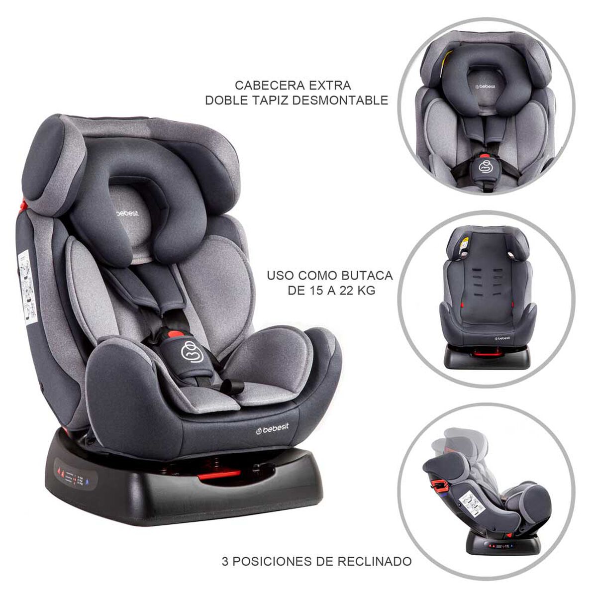 Silla de Auto Convertible Orbit LX Gris Bebesit