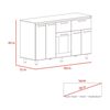 Mueble de Cocina Inferior TuHome Hasselt 2 Puertas 2 Cajones Gris Rovere