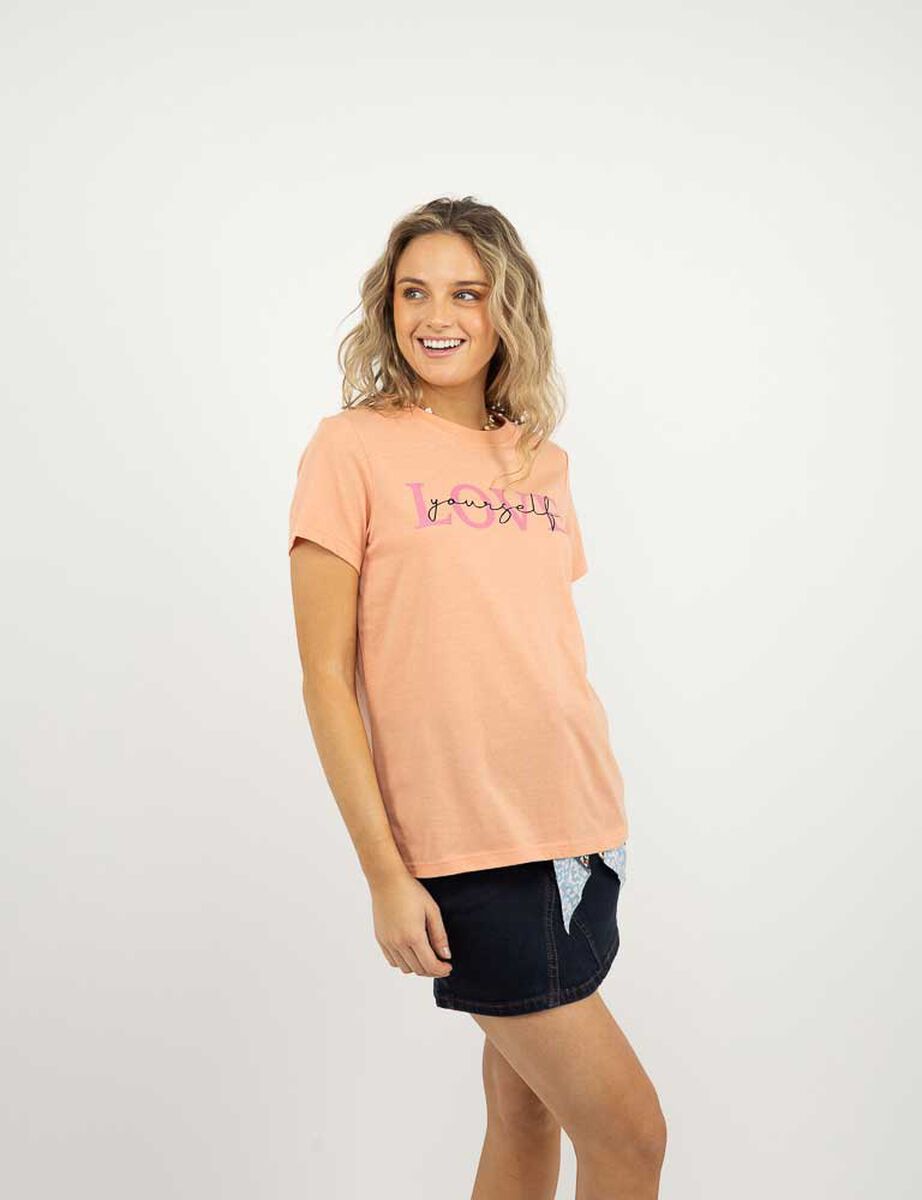 Polera Con Estampado Manga Corta Mujer Icono