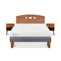 Cama Europea CIC 2 Plazas Excellence Plus + Respaldo + 2 Veladores New Gales