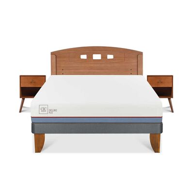 Cama Europea CIC 2 Plazas Excellence Plus + Respaldo + 2 Veladores New Gales
