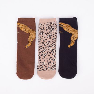 Imagen 1 del producto Pack 3 Calcetines Mujer Icono Cafe