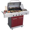 Parrilla a Gas Encendido Electr&oacute;nico BBQ Grill Texas Acero Inoxidable 4 Quemadores Centrales + 1 Lateral Roja