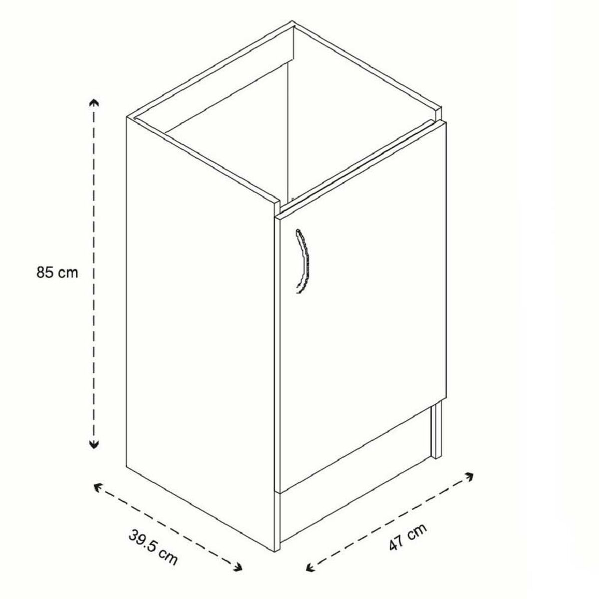Mueble Base para Lavaplatos Mobikit Mini 1 Puerta Blanco