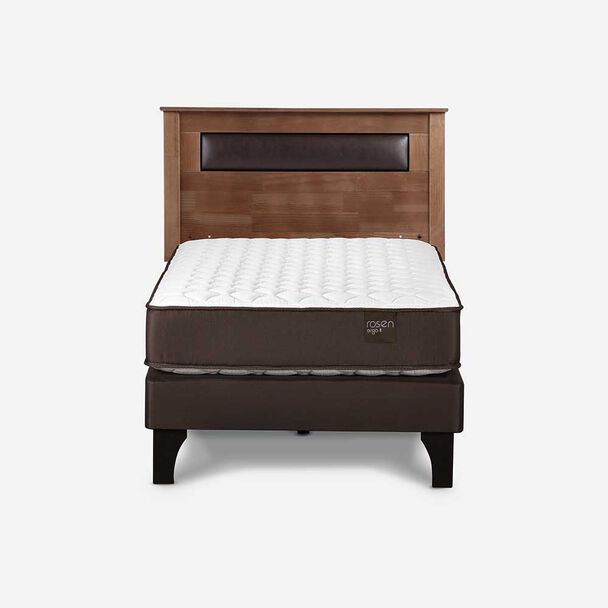 Cama Europea Rosen 1,5 Plazas New Ergo T + Respaldo Ferrara
