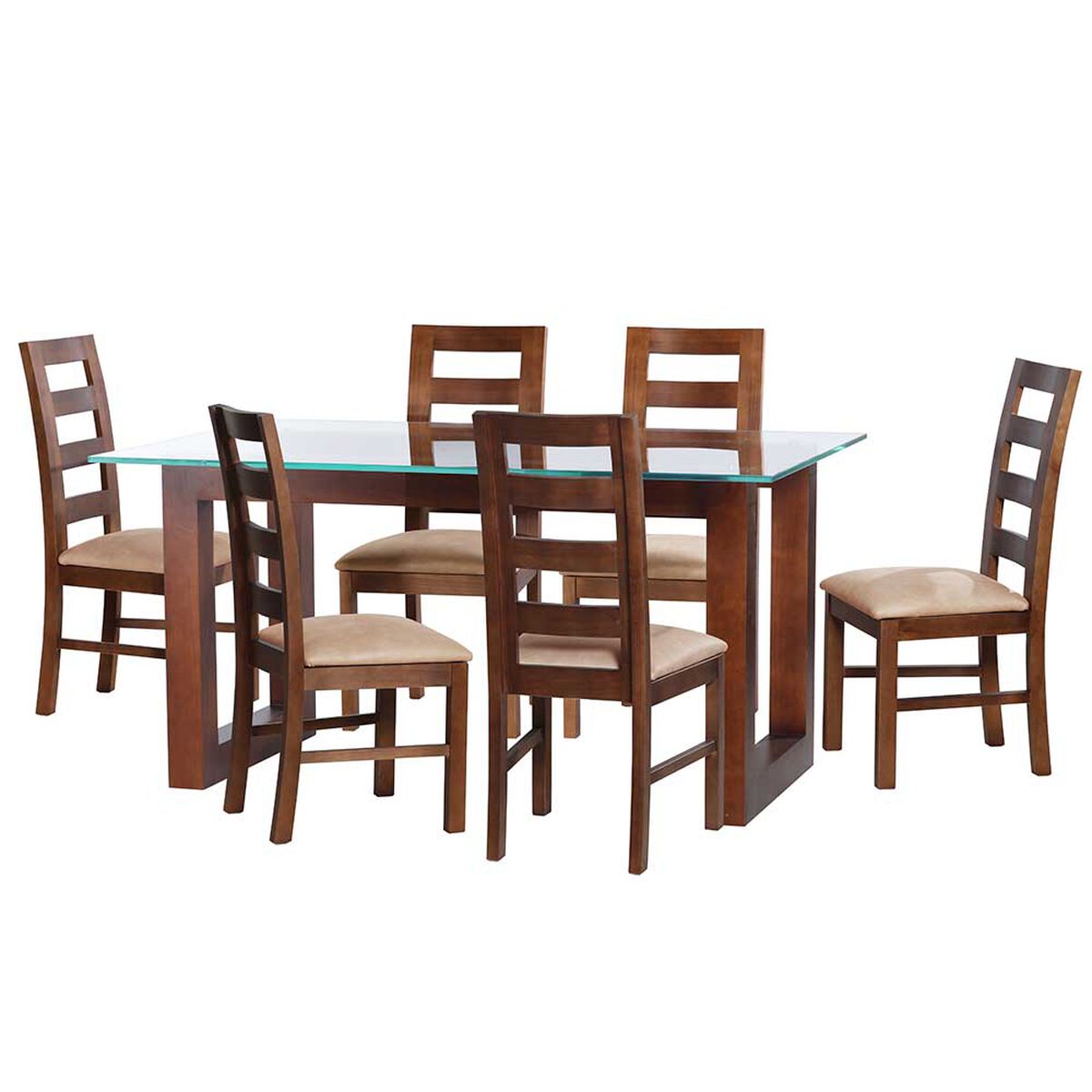 Juego de Comedor Latam Home Pamplona Murcia 6 Sillas Lino Blanco