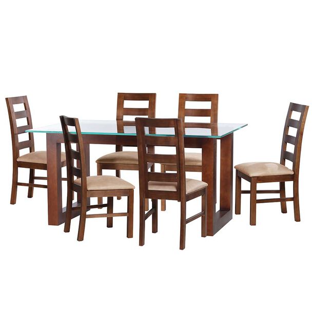 Juego de Comedor Latam Home Pamplona Murcia 6 Sillas Lino Blanco