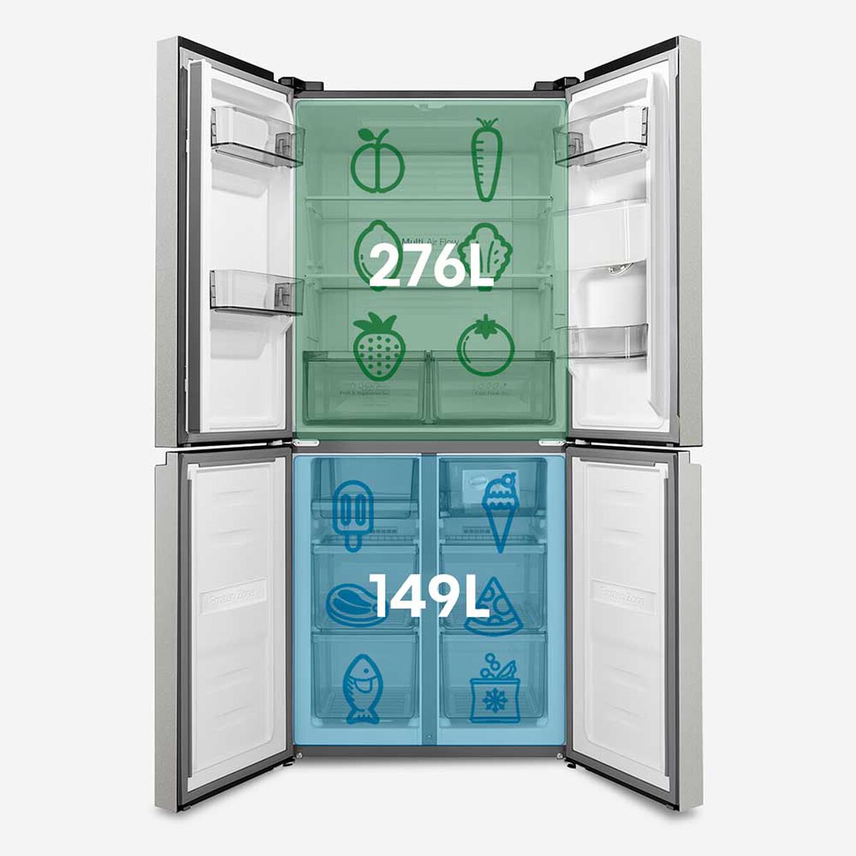 Refrigerador Cross Door Hisense RQ5P431NMDA 425 lts.
