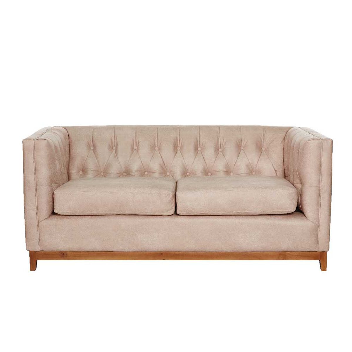Sof&aacute; Latam Home Cuero Colorado Roma 2 Cuerpos Beige
