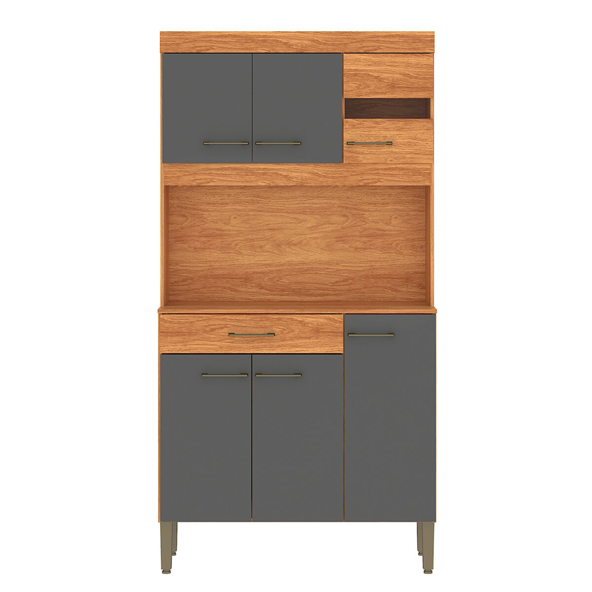 Kit Cocina Vekkahome Carla 5 Puertas Gris