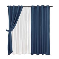 Set de Cortinas Mashini Atacama 140 x 220 cm Azul