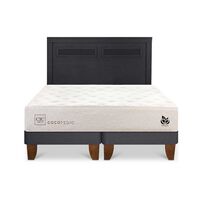 Cama Europea CIC Base Dividida 2 Plazas Cocopedic + Respaldo Milan Negro
