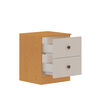 Combo Closet 3 Puertas 2 Cajones + C&oacute;moda 3 Cajones + Velador 2 Cajones Vekkahome Beige Caf&eacute;